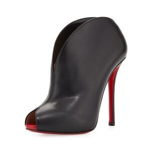 Christian Louboutin Daffodile 160 Kid Black Leather Classic Red Soles 37.5
